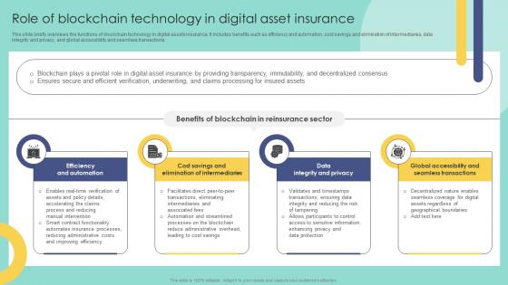 Role Of Blockchain Technology In Digital Asset Blockchain In Insurance Industry Exploring BCT SS