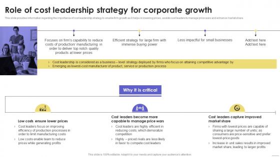 Role Of Cost Leadership Strategy Sustainable Multi Strategic Organization Competency
