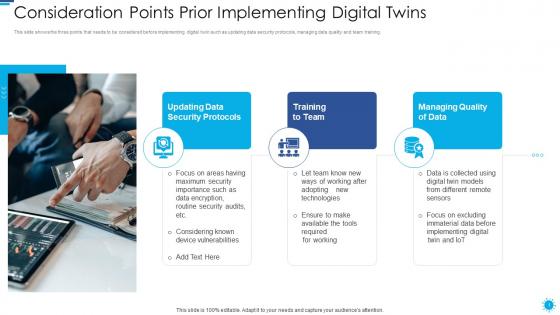 Role of digital twin and iot consideration points prior implementing digital twins