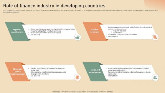 Role Of Finance Industry In Developing Countries