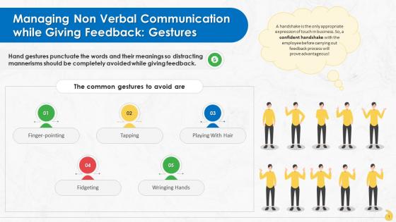 Role Of Gestures While Giving Feedback Training Ppt