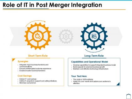 Role of it in post merger integration powerpoint images