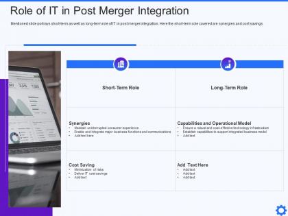 Role of it in post merger it service integration and management