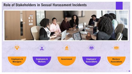Role Of Stakeholders In Sexual Harassment Cases Training Ppt