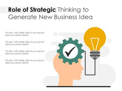 Role of strategic thinking to generate new business idea