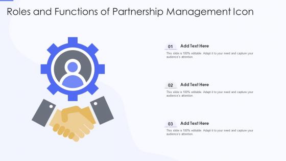Roles And Functions Of Partnership Management Icon
