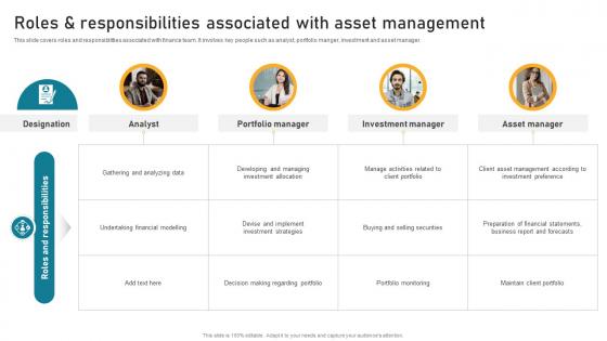 Roles And Responsibilities Associated With Asset Implementing Financial Asset Management Strategy
