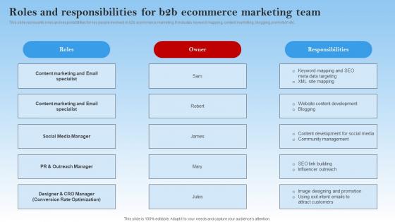 Roles And Responsibilities For B2b Ecommerce Marketing Electronic Commerce Management In B2b Business
