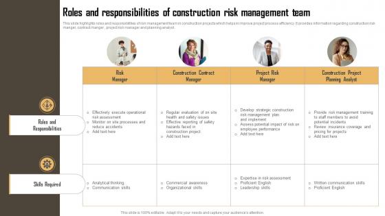 Roles And Responsibilities Of Construction Risk Management Team