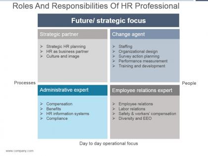 Roles and responsibilities of hr professional ppt slide