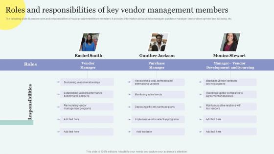 Roles And Responsibilities Of Key Vendor Management Improving Overall Supply Chain Through Effective Vendor