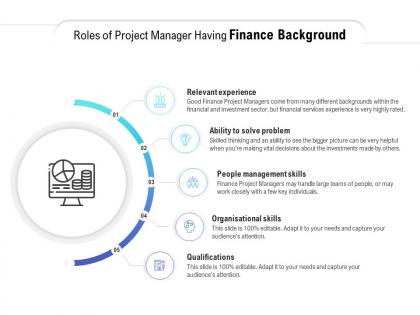 Roles of project manager having finance background