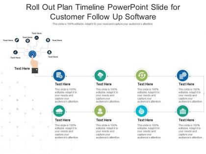 Roll out plan timeline powerpoint slide for customer follow up software infographic template