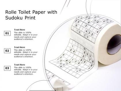 Rolle toilet paper with sudoku print