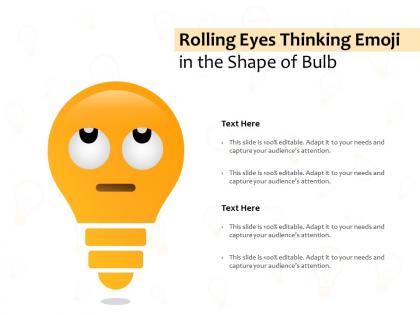 Rolling eyes thinking emoji in the shape of bulb