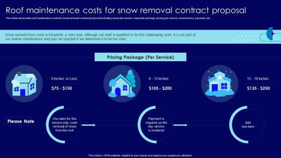 Roof Maintenance Costs For Snow Removal Snow Plowing Services Contract Proposal