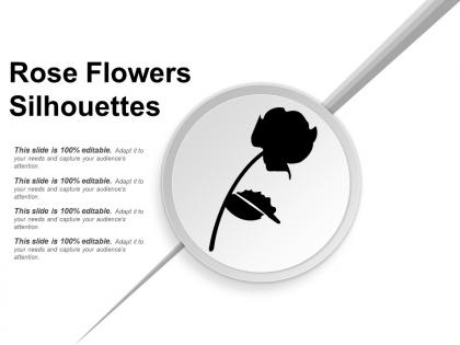 Rose flowers silhouettes powerpoint layout