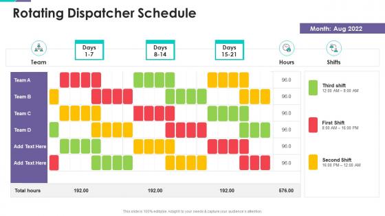 Rotating Dispatcher Schedule Project Support Templates Bundle