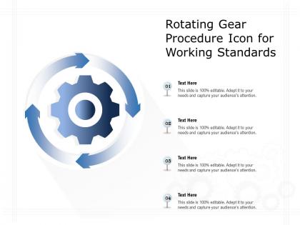 Rotating gear procedure icon for working standards