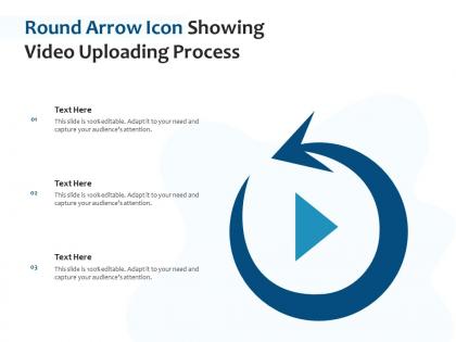 Round arrow icon showing video uploading process