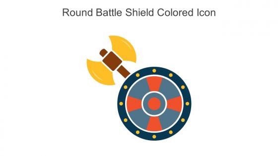 Round Battle Shield Colored Icon In Powerpoint Pptx Png And Editable Eps Format