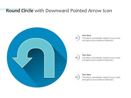 Round circle with downward pointed arrow icon
