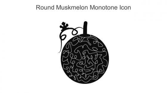 Round Muskmelon Monotone Icon In Powerpoint Pptx Png And Editable Eps Format