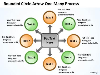 Rounded circle arrow one many process 27