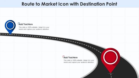 Route to market icon with destination point