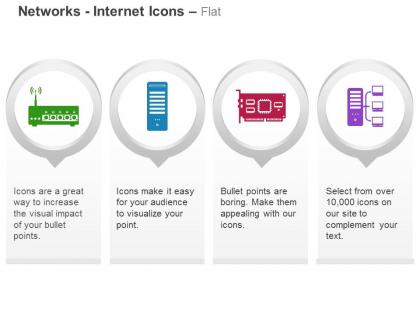 Router server hard disk server connection ppt icons graphics