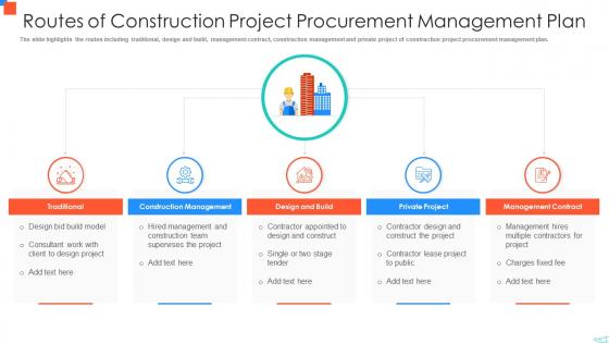 Routes Of Construction Project Procurement Management Plan