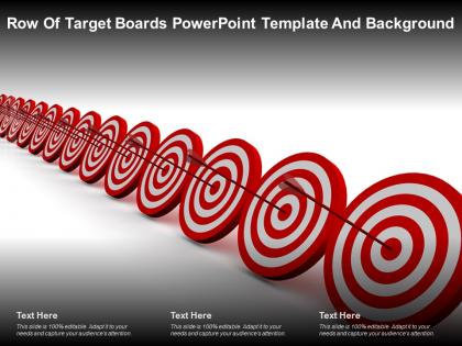Row of target boards powerpoint template and background