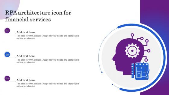 RPA Architecture Icon For Financial Services