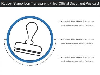 Rubber stamp icon transparent filled official document postcard
