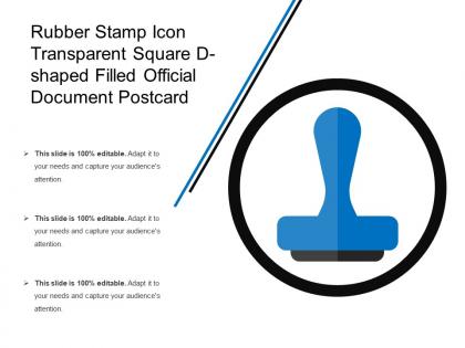Rubber stamp icon transparent square d shaped filled official document postcard