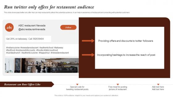 Run Twitter Only Offers For Restaurant Audience Marketing Activities For Fast Food