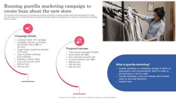Running Guerilla Marketing Campaign To Create Buzz Planning Successful Opening Of New Retail