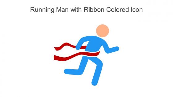 Running Man With Ribbon Colored Icon In Powerpoint Pptx Png And Editable Eps Format