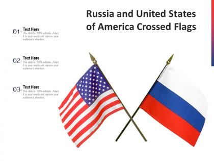 Russia and united states of america crossed flags