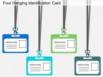 Rz four hanging identification card flat powerpoint design