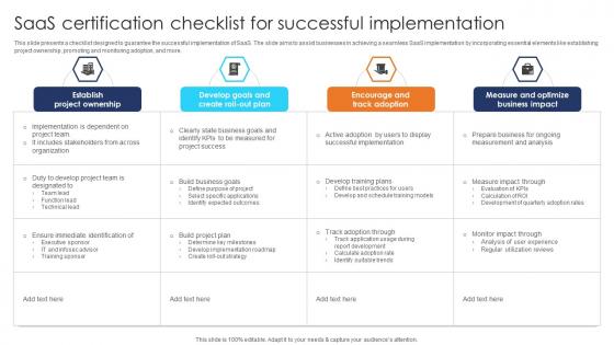 SaaS Certification Checklist For Successful Implementation