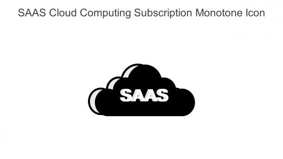 SAAS Cloud Computing Subscription Monotone Icon In Powerpoint Pptx Png And Editable Eps Format