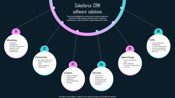 SaaS Company Profile Salesforce CRM Software Solutions CP SS V