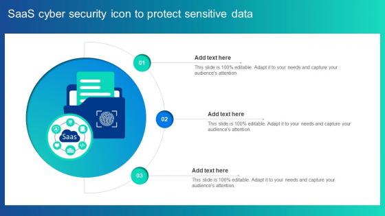 Saas Cyber Security Icon To Protect Sensitive Data