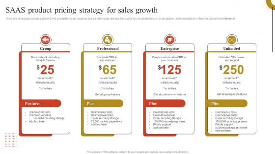 SAAS Product Pricing Strategy For Sales Growth