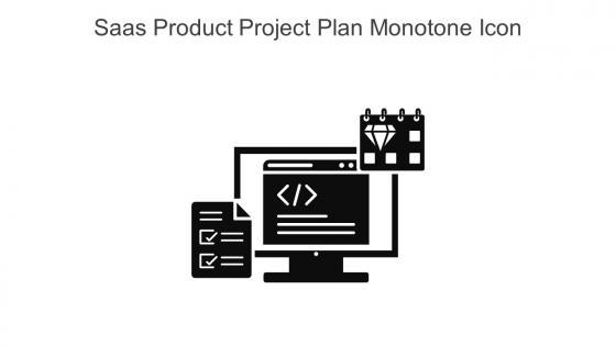 Saas Product Project Plan Monotone Icon In Powerpoint Pptx Png And Editable Eps Format