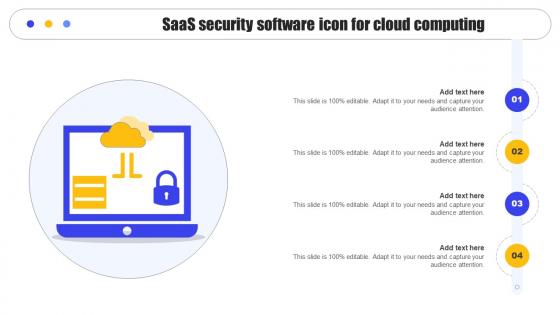SaaS Security Software Icon For Cloud Computing