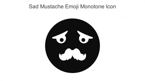 Sad Mustache Emoji Monotone Icon In Powerpoint Pptx Png And Editable Eps Format