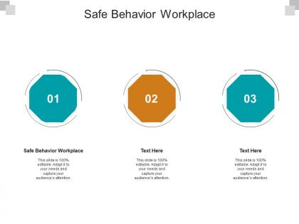Safe behavior workplace ppt powerpoint presentation infographic template graphics design cpb