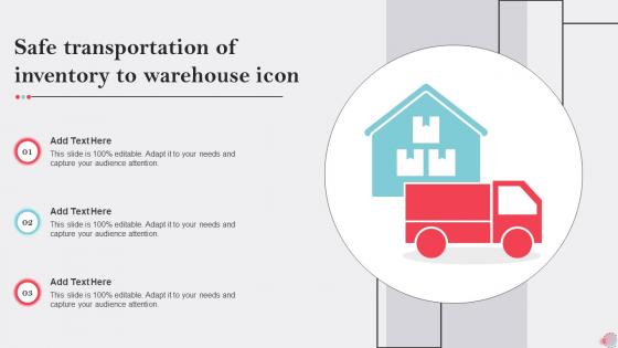 Safe Transportation Of Inventory To Warehouse Icon